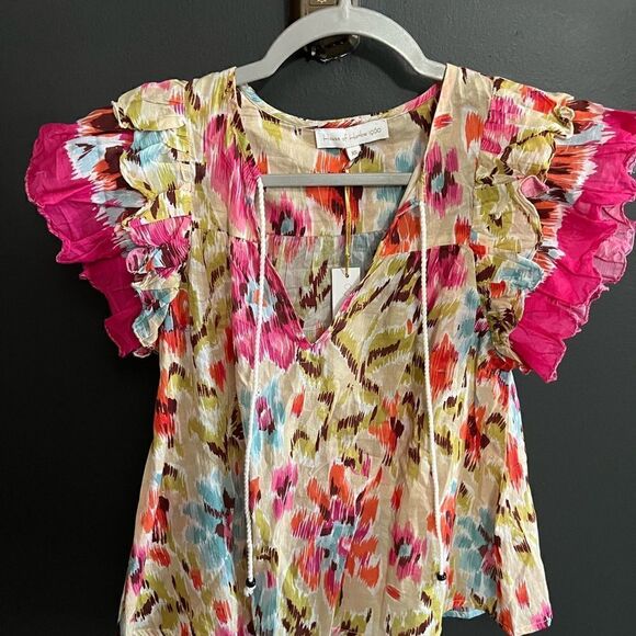 House of Harlow 1960 Revolve Ruffle Peasant Fop Khaki NWT XS - Picture 6 of 15